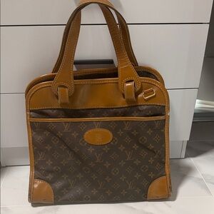 Louis Vuitton Tan and Brown Monogram Briefcase VINTAGE
